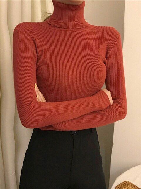 Damski Golf Sweter w Klasycznym Kroju na Jesień i Zimę | Elegancki Ciepły Sweter