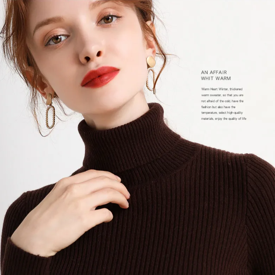 Damski Golf Sweter w Klasycznym Kroju na Jesień i Zimę | Elegancki Ciepły Sweter