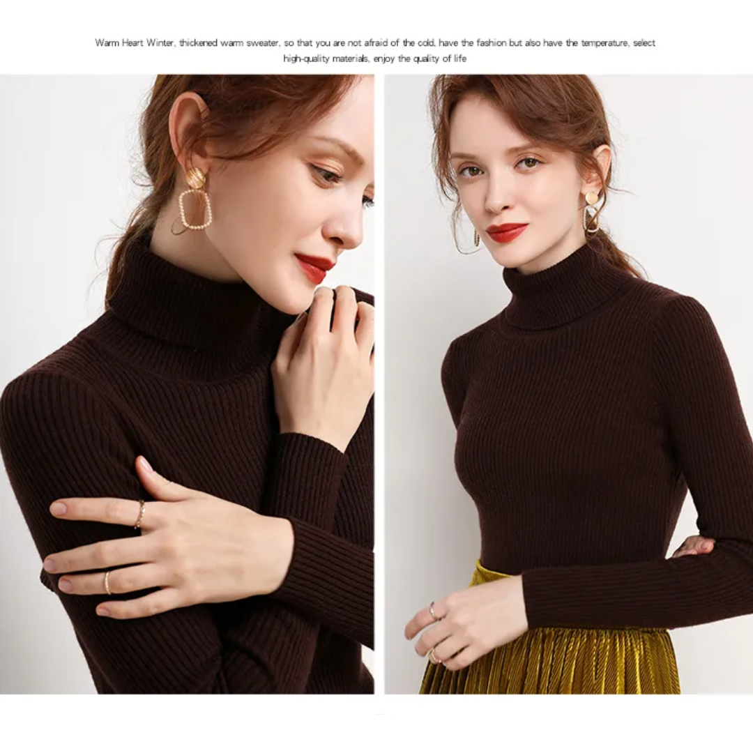 Damski Golf Sweter w Klasycznym Kroju na Jesień i Zimę | Elegancki Ciepły Sweter