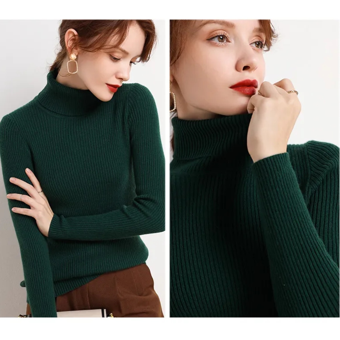 Damski Golf Sweter w Klasycznym Kroju na Jesień i Zimę | Elegancki Ciepły Sweter