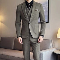 Garnitur Męski Old Money 3 Częściowy Slim Fit | Klasyczny Smoking na Eleganckie Okazje