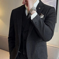 Garnitur Męski Old Money 3 Częściowy Slim Fit | Klasyczny Smoking na Eleganckie Okazje