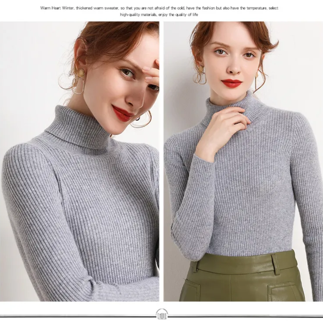 Damski Golf Sweter w Klasycznym Kroju na Jesień i Zimę | Elegancki Ciepły Sweter