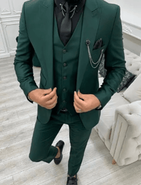 Garnitur Męski 3 Częściowy Slim Fit na Wesele | Klasyczny Smoking na Eleganckie Okazje