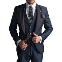 Garnitur Męski Slim Fit 3 Częściowy na Wesele | Elegancki Smoking na Uroczystości