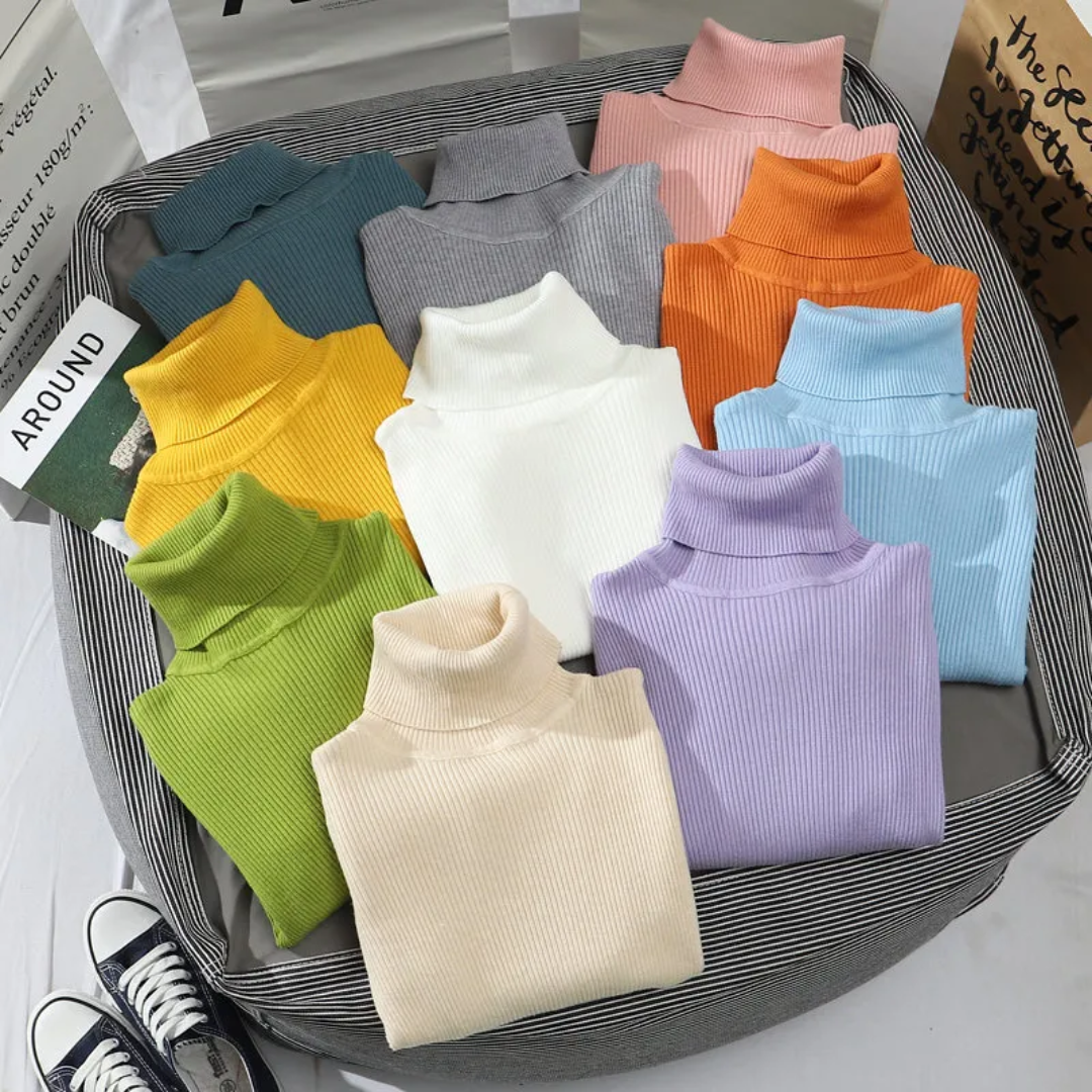 Damski Golf Sweter w Klasycznym Kroju na Jesień i Zimę | Elegancki Ciepły Sweter
