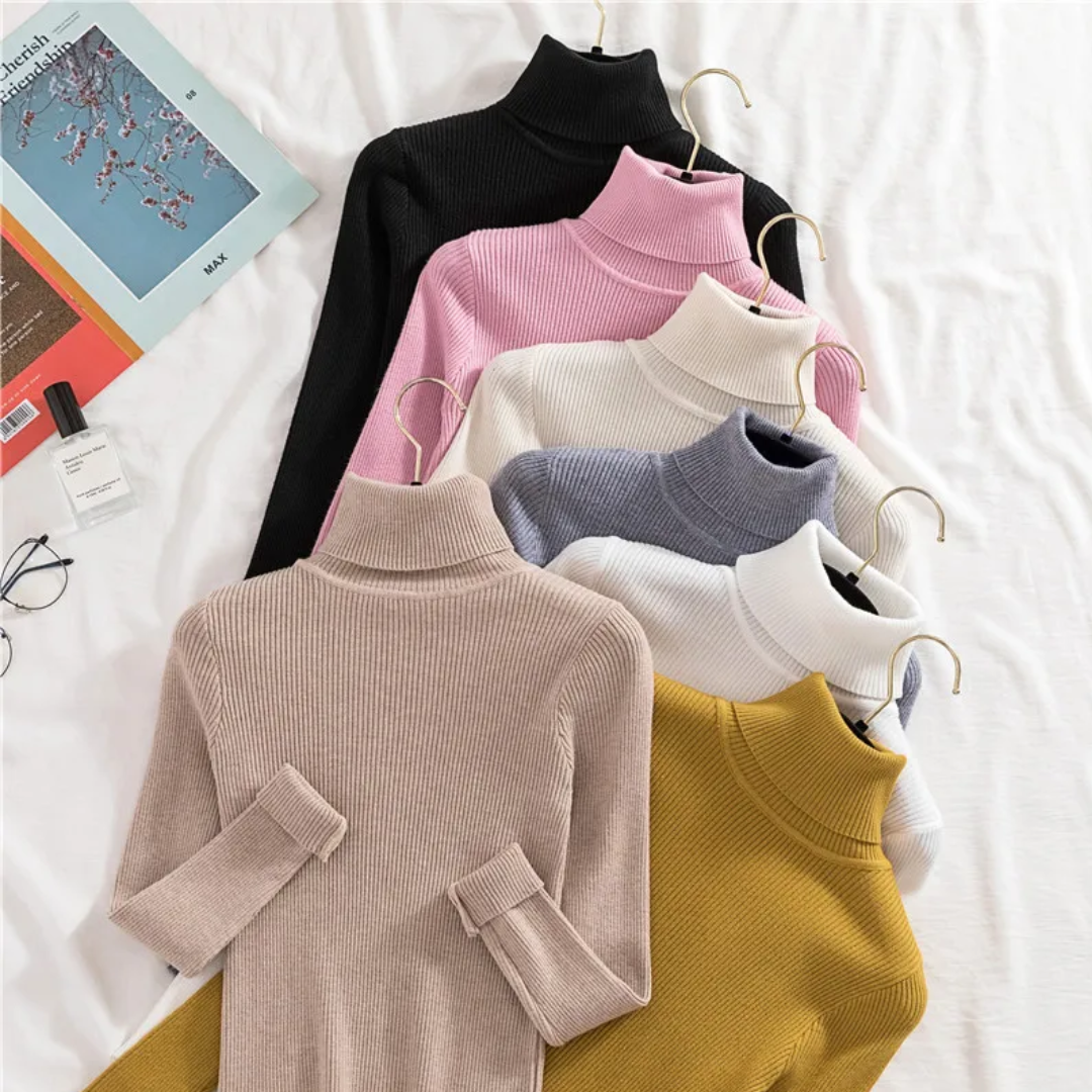 Damski Golf Sweter w Klasycznym Kroju na Jesień i Zimę | Elegancki Ciepły Sweter