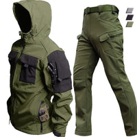 Męski Dwuczęściowy Zestaw Outdoor Softshell | Kurtka i Spodnie Taktyczne Wodoodporne