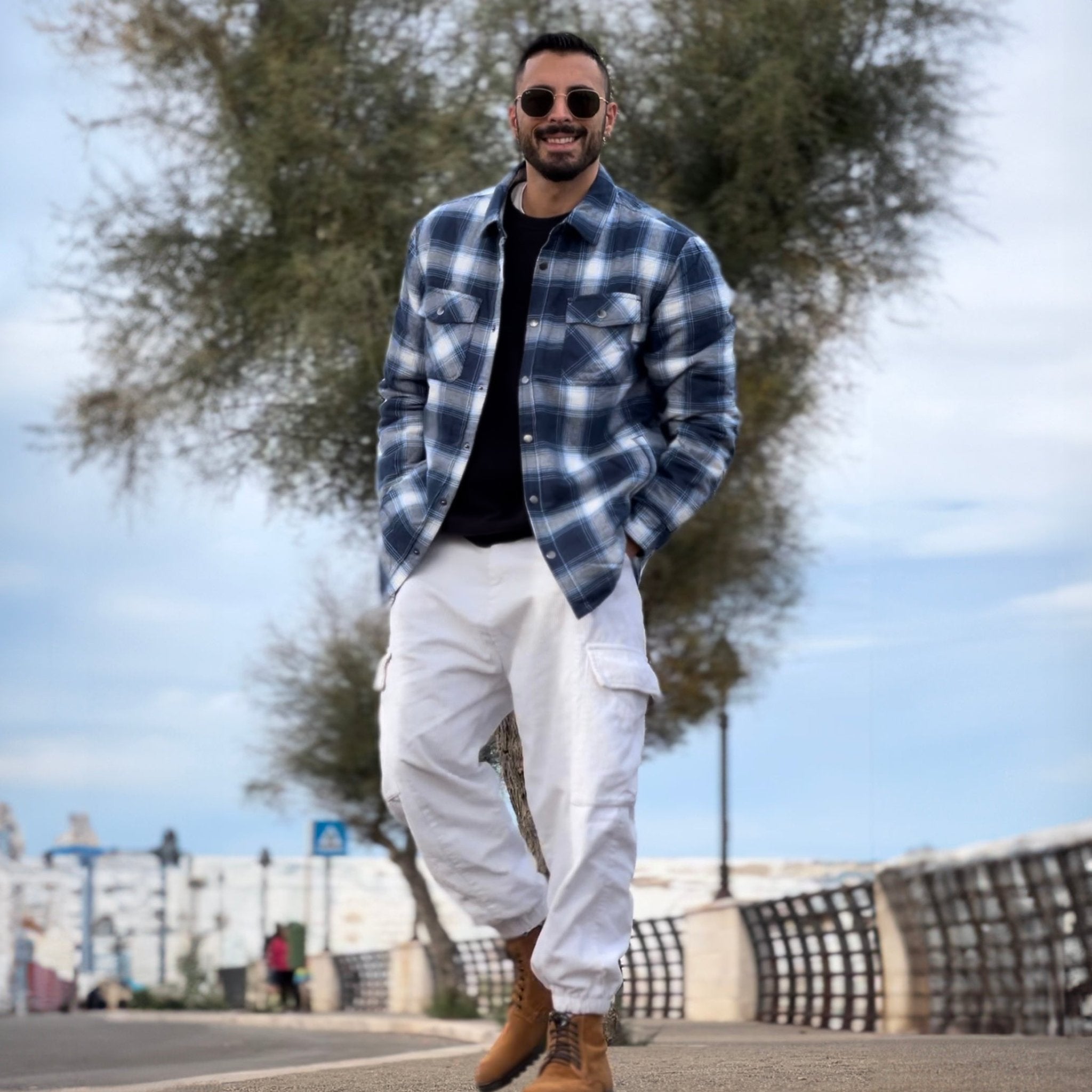 Kurtka Męska Flanelowa w Kratę | Ocieplana Kurtka Zimowa i Przejściowa