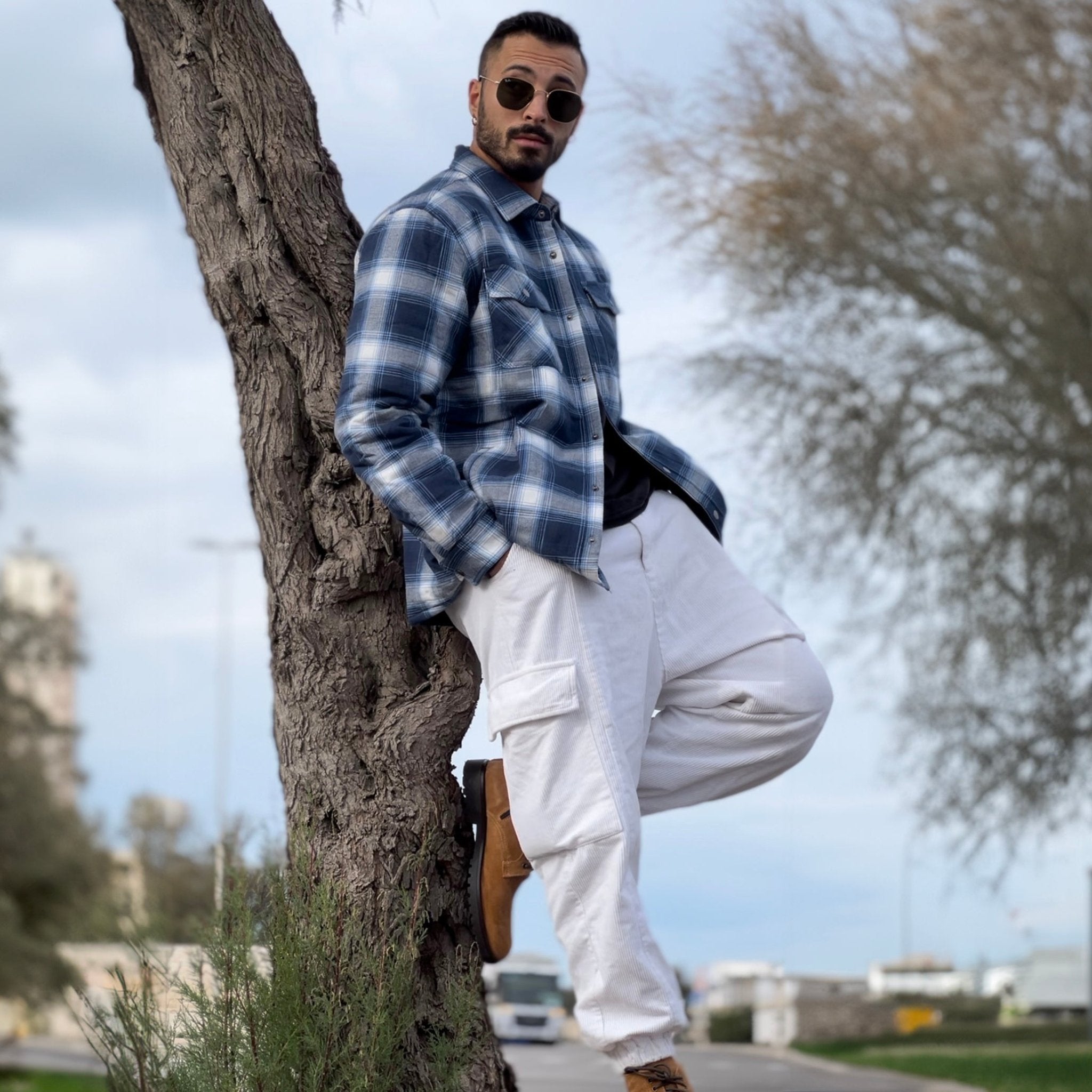 Kurtka Męska Flanelowa w Kratę | Ocieplana Kurtka Zimowa i Przejściowa