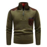 Sweter Męski z Półzamkiem i Wysokim Kołnierzem | Elegancki Golf Męski