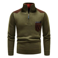 Sweter Męski z Półzamkiem i Wysokim Kołnierzem | Elegancki Golf Męski