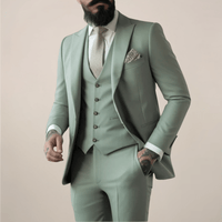 Garnitur Męski Slim Fit na Okazje Formalne | Klasyczny 3-Częściowy Styl Smokingowy