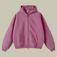 Męska Bluza z Kapturem Oversize z Zamkiem | Sportowa Bluza w Streetwearowym Stylu