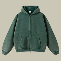 Męska Bluza z Kapturem Oversize z Zamkiem | Sportowa Bluza w Streetwearowym Stylu