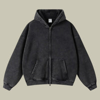 Męska Bluza z Kapturem Oversize z Zamkiem | Sportowa Bluza w Streetwearowym Stylu