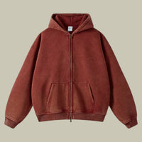 Męska Bluza z Kapturem Oversize z Zamkiem | Sportowa Bluza w Streetwearowym Stylu