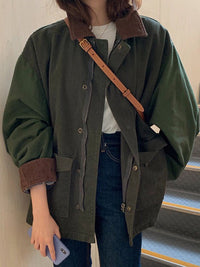 Kurtka Damska Oversize w Stylu Casual | Modna Kurtka Jesienna i Zimowa