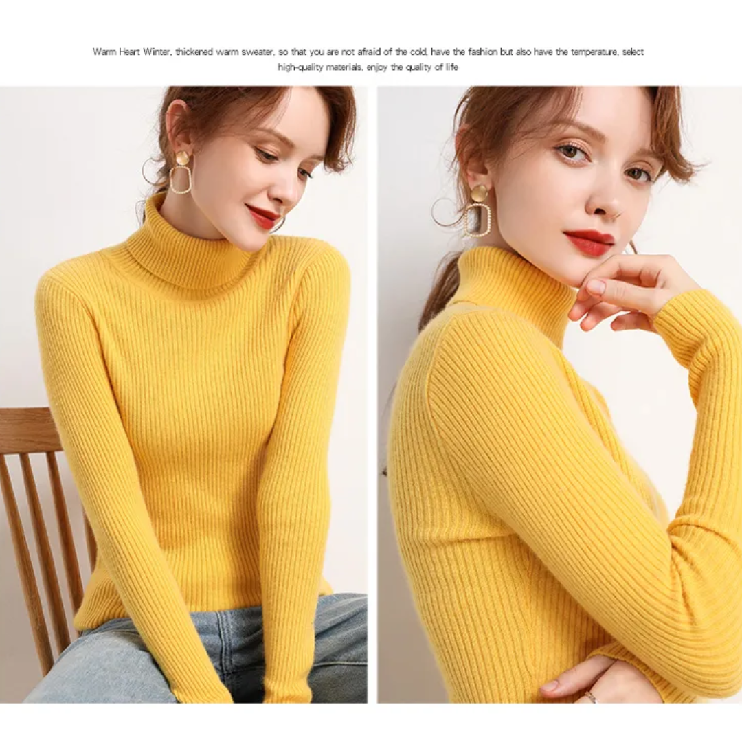 Damski Golf Sweter w Klasycznym Kroju na Jesień i Zimę | Elegancki Ciepły Sweter