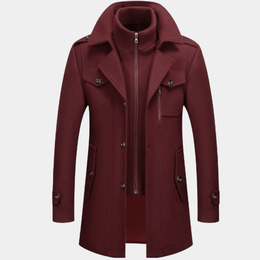 Męska Kurtka Biznesowa z Mieszanki Wełny | Elegancka Zimowa Kurtka Męska