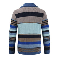 Sweter Męski z Kołnierzem w Stylu Colorblock | Elegancki Kardigan na Chłodne Dni