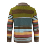 Sweter Męski z Kołnierzem w Stylu Colorblock | Elegancki Kardigan na Chłodne Dni