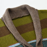 Sweter Męski z Kołnierzem w Stylu Colorblock | Elegancki Kardigan na Chłodne Dni