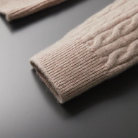 Sweter Męski z Półzamkiem | Wzór Warkoczowy | Slim Fit | Styl Smart Casual