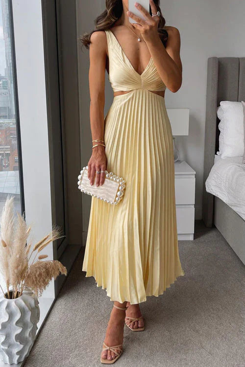 Damska Plisowana Sukienka | Maxi