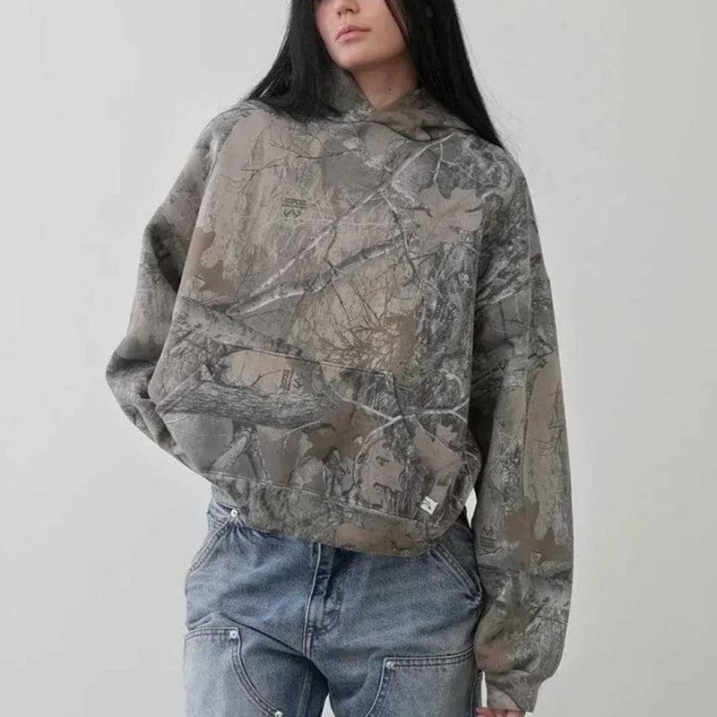 Bluza Damska z Kapturem w Stylu Moro | Luźna Bluza Przejściowa