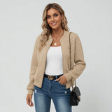 Kurtka Damska Bomber o Teksturowanym Wykończeniu | Kurtka Przejściowa