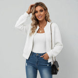 Kurtka Damska Bomber o Teksturowanym Wykończeniu | Kurtka Przejściowa