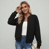 Kurtka Damska Bomber o Teksturowanym Wykończeniu | Kurtka Przejściowa