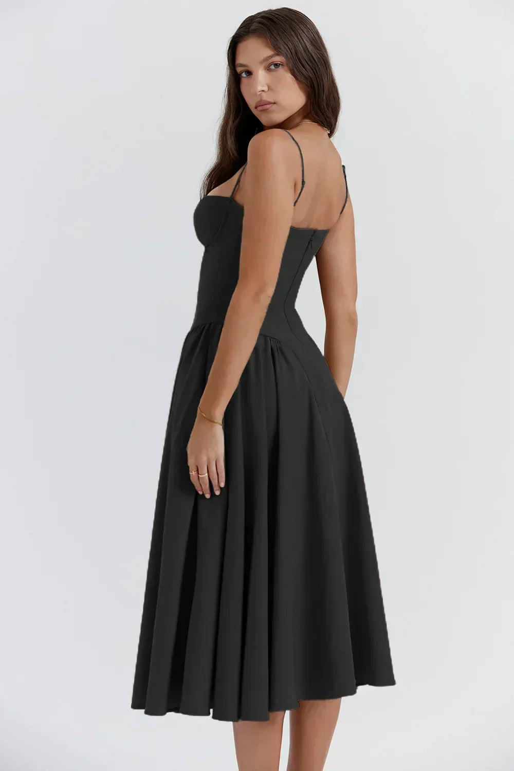 Sukienka Gorsetowa Bez Rękawów | Elegancka Sukienka Wieczorowa na Wesele