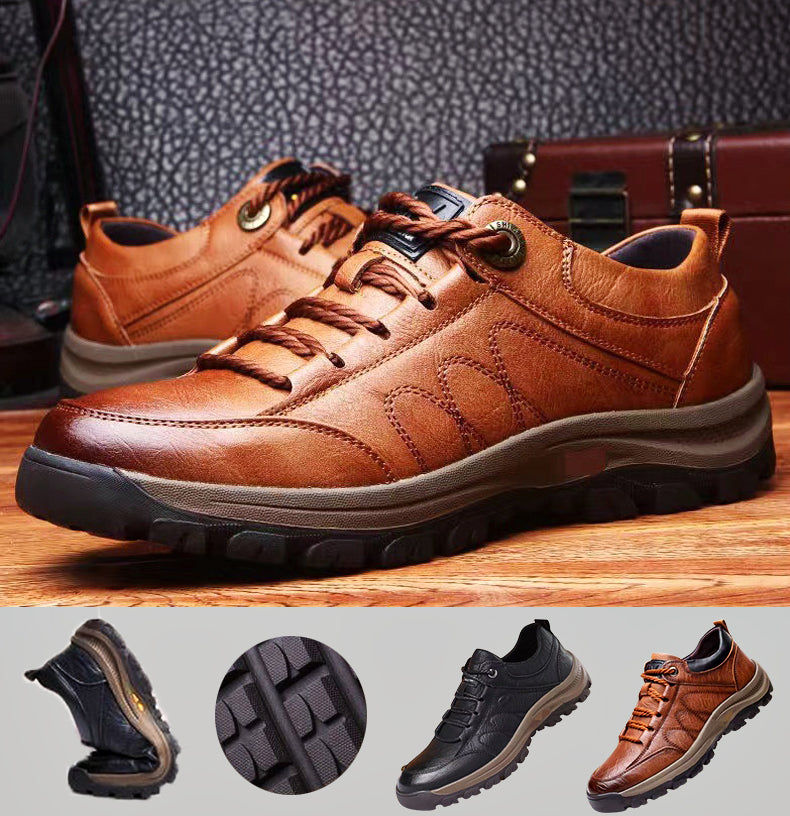 Męskie Buty Skórzane Wodoodporne na Zimę | Trwałe Obuwie Męskie Outdoor