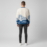 Męski Sweter Żakardowy z Okrągłym Dekoltem | Swetry Męskie Zimowe