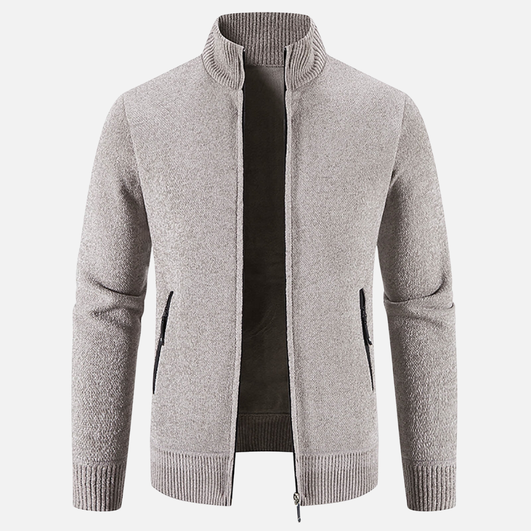 Sweter Męski Rozpinany | Wysoki Kołnierz | Styl Smart Casual | Lekka Warstwa Ocieplająca