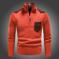 Sweter Męski z Półzamkiem i Wysokim Kołnierzem | Elegancki Golf Męski