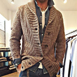 Kardigan Męski z Klapami w Stylu Vintage | Elegancki Sweter Męski
