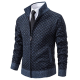 Sweter Męski z Zamkiem | Styl Smart Casual | Elegancki Wzór | Jesienna i Zimowa Warstwa