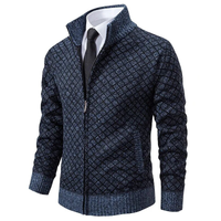 Sweter Męski z Zamkiem | Styl Smart Casual | Elegancki Wzór | Jesienna i Zimowa Warstwa