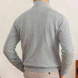 Sweter Męski z Półzamkiem | Wysoki Kołnierz | Smart Casual | Lekka Warstwa na Jesień i Wiosnę
