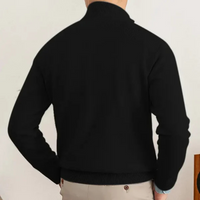 Sweter Męski z Półzamkiem | Wysoki Kołnierz | Smart Casual | Lekka Warstwa na Jesień i Wiosnę