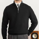 Sweter Męski z Półzamkiem | Wysoki Kołnierz | Smart Casual | Lekka Warstwa na Jesień i Wiosnę