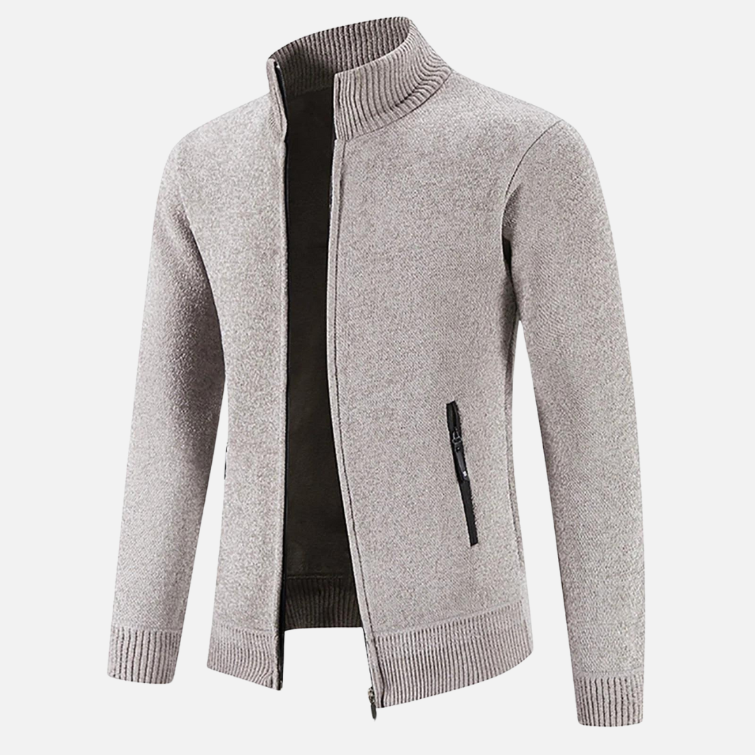 Sweter Męski Rozpinany | Wysoki Kołnierz | Styl Smart Casual | Lekka Warstwa Ocieplająca