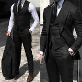 Garnitur Męski Klasyczny 3 Częściowy Slim Fit na Wesele | Ponadczasowy Smoking