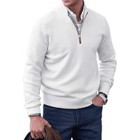 Sweter Męski z Półzamkiem i Wysokim Kołnierzem | Elegancki Sweter i Golf Męski