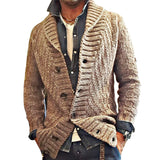 Kardigan Męski z Klapami w Stylu Vintage | Elegancki Sweter Męski