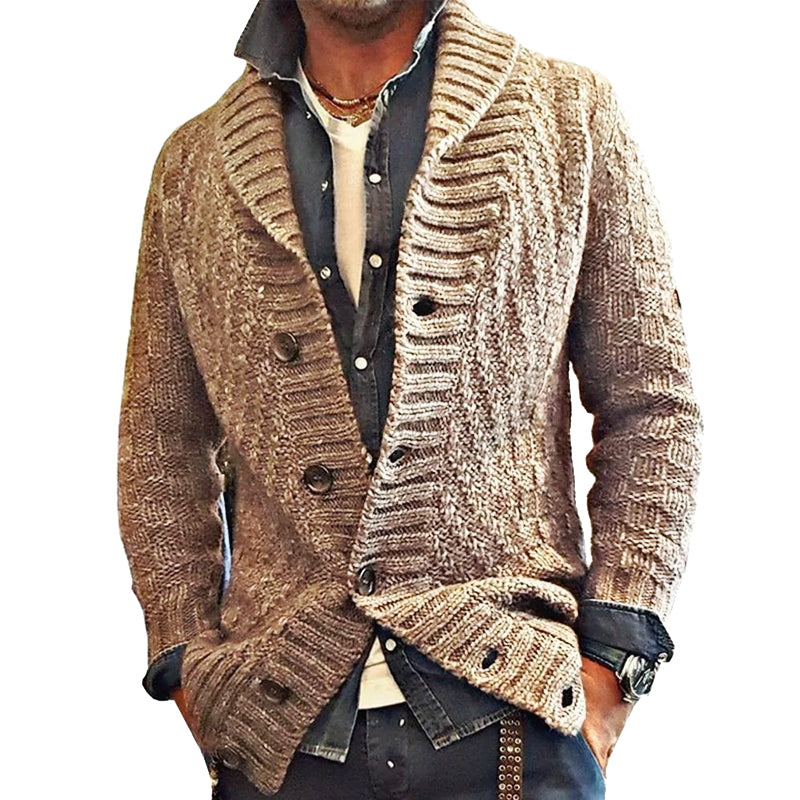 Kardigan Męski z Klapami w Stylu Vintage | Elegancki Sweter Męski