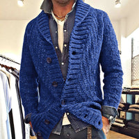 Kardigan Męski z Klapami w Stylu Vintage | Elegancki Sweter Męski